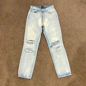 ripped jeans with cool bleached design
